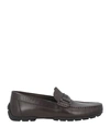 GEOX GEOX MAN LOAFERS DARK BROWN SIZE 8 SOFT LEATHER