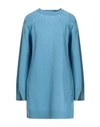 Semicouture Woman Mini Dress Azure Size M Wool, Polyamide In Blue