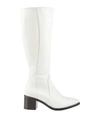 Le Pepite Woman Knee Boots Off White Size 10 Calfskin In Off White
