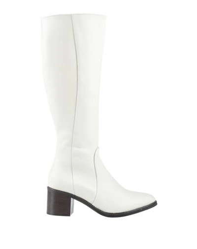 Le Pepite Woman Knee Boots Off White Size 10 Calfskin