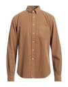 ASPESI ASPESI MAN SHIRT CAMEL SIZE 17 COTTON
