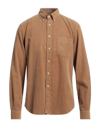 Aspesi Man Shirt Camel Size 17 Cotton In Beige