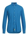 B.d.baggies B. D.baggies Man Shirt Azure Size L Cotton In Blue
