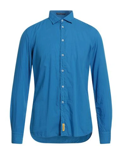 B.d.baggies B. D.baggies Man Shirt Azure Size L Cotton In Blue