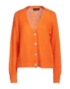 Vanessa Scott Woman Cardigan Orange Size Onesize Acrylic, Polyamide, Mohair Wool