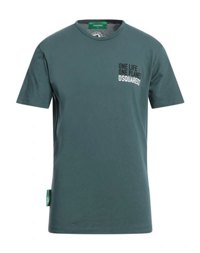 Dsquared2 Man T-shirt Deep Jade Size 3xl Cotton In Green