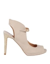 Vivian Woman Sandals Beige Size 9 Textile Fibers In Beige