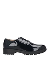 Bruglia Woman Lace-up Shoes Midnight Blue Size 11 Soft Leather In Blue