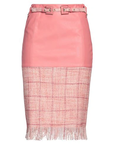 Elisabetta Franchi Woman Midi Skirt Pink Size 4 Cotton, Acrylic, Polyamide