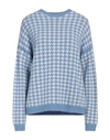 Carta Libera Woman Sweater Pastel Blue Size 1 Polyester, Viscose, Polyamide In Blue
