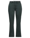 Noir'n'bleu Woman Pants Dark Green Size 31 Cotton, Elastane In Green