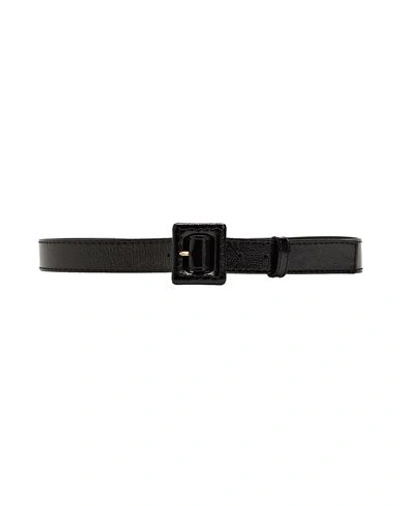 8 By Yoox Tone On Tone Geometric Buckle Leather Belt Woman Belt Black Size Xxl Bovine Leather