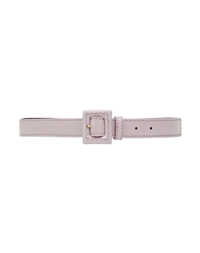 8 By Yoox Tone On Tone Geometric Buckle Leather Belt Woman Belt Lilac Size Xxl Bovine Leather In Purple