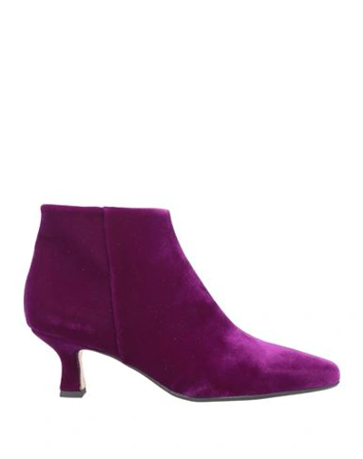 By A. Woman Ankle Boots Purple Size 10 Textile Fibers