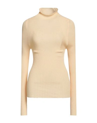 Erika Cavallini Woman Turtleneck Light Yellow Size L Virgin Wool In Yellow
