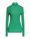 Erika Cavallini Woman Turtleneck Green Size L Virgin Wool