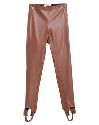 Jijil Woman Pants Brown Size 8 Polyester, Polyurethane Coated
