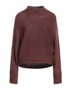 Alpha Studio Woman Turtleneck Pastel Pink Size 4 Merino Wool, Tencel