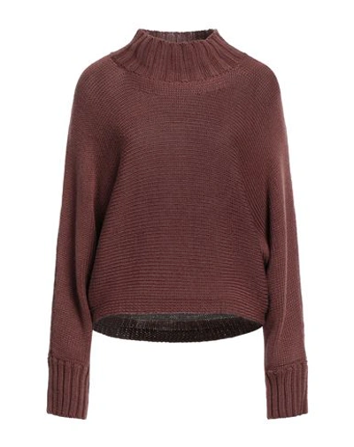 Alpha Studio Woman Turtleneck Pastel Pink Size 4 Merino Wool, Tencel In Pink