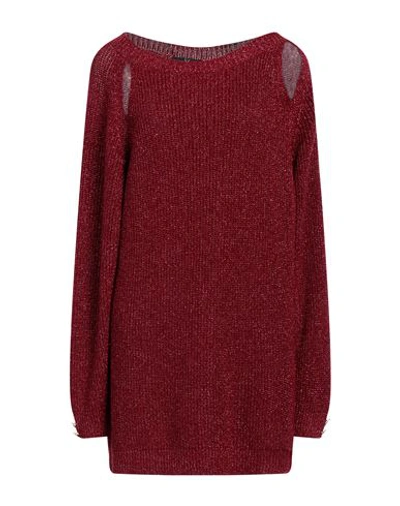 Feleppa Woman Sweater Burgundy Size S Viscose, Metallic Fiber In Red