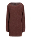 Feleppa Woman Sweater Brown Size M Viscose, Metallic Fiber