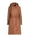 Woolrich Ellis Light Down Trench Coat Woman Down Jacket Camel Size L Polyester In Beige