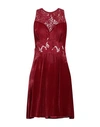 Ermanno Scervino Woman Midi Dress Brick Size 8 Viscose, Silk, Cotton, Polyamide In Red
