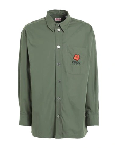 Kenzo Man Shirt Military Green Size Xl Cotton