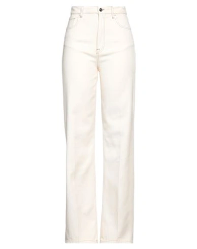 Liu •jo Woman Pants Ivory Size 28 Lyocell, Cotton In White