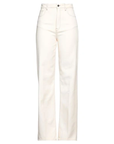 Liu •jo Woman Pants Ivory Size 24 Lyocell, Cotton In White
