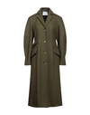 Erika Cavallini Woman Coat Military Green Size 8 Virgin Wool, Polyamide