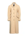 Erika Cavallini Woman Coat Beige Size 4 Virgin Wool, Polyamide