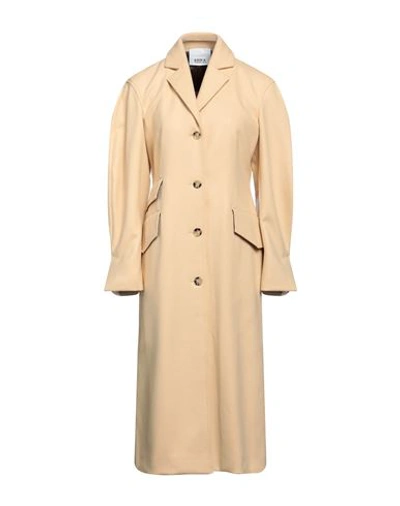 Erika Cavallini Woman Coat Beige Size 4 Virgin Wool, Polyamide In Beige