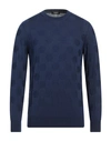 +39 Masq Man Sweater Blue Size 40 Merino Wool