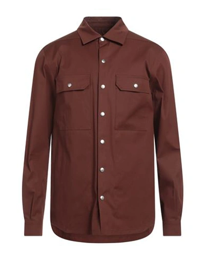 Rick Owens Man Shirt Brown Size 38 Cotton