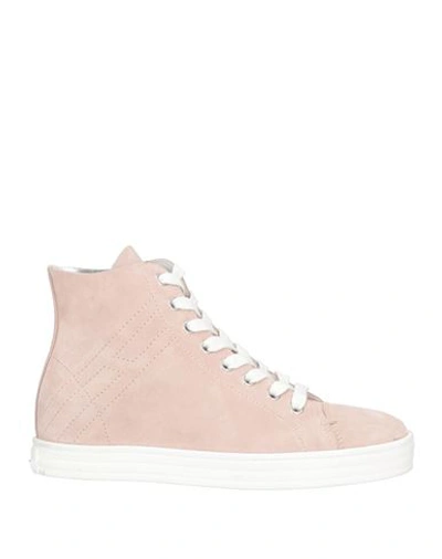 Hogan Rebel Woman Sneakers Blush Size 8 Soft Leather In Pink