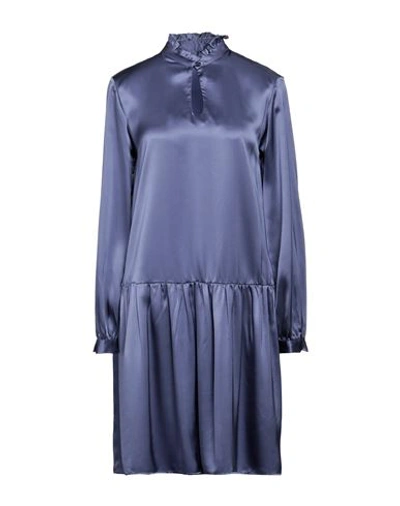 Manila Grace Woman Short Dress Light Purple Size 6 Silk