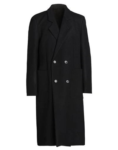 8 By Yoox Wool Blend Double Breasted Overcoat Man Coat Black Size 42 Virgin Wool, Polyamide