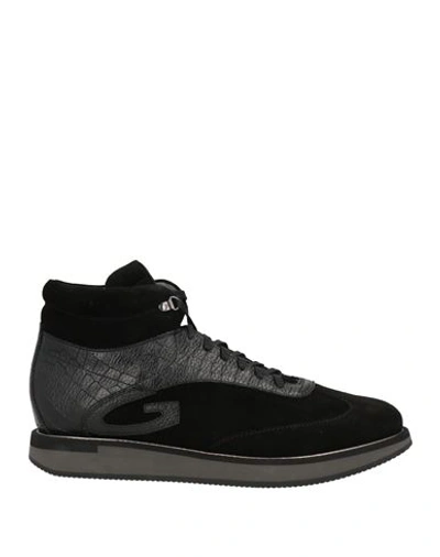 Alberto Guardiani Man Sneakers Black Size 12 Soft Leather