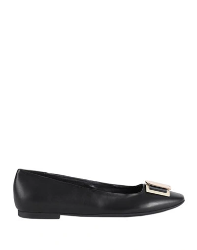 Furla Woman Ballet Flats Black Size 11 Ovine Leather