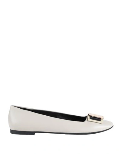 Furla Woman Ballet Flats Off White Size 7 Ovine Leather