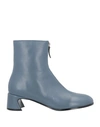 Jeannot Woman Ankle Boots Slate Blue Size 6 Soft Leather