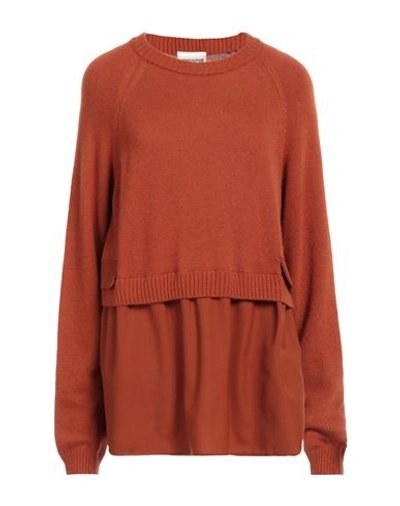 Semicouture Woman Sweater Brown Size M Polyamide, Wool, Viscose, Cashmere