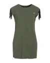 Mangano Woman Short Dress Military Green Size 8 Cotton