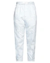 White Sand Woman Pants Sky Blue Size 8 Cotton, Polyamide