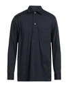 Aglini Man Shirt Midnight Blue Size L Cotton, Polyamide, Elastane In Blue