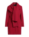 Carla G. Woman Coat Red Size 10 Virgin Wool, Polyamide, Cashmere