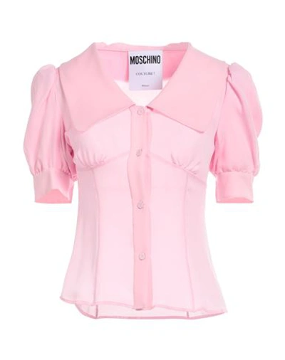 Moschino Woman Shirt Pink Size 6 Silk
