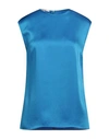 Stella Mccartney Woman Top Azure Size 6-8 Acetate, Viscose In Blue