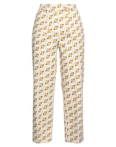 Skills & Genes Woman Pants Ocher Size 6 Cotton, Elastane In Yellow